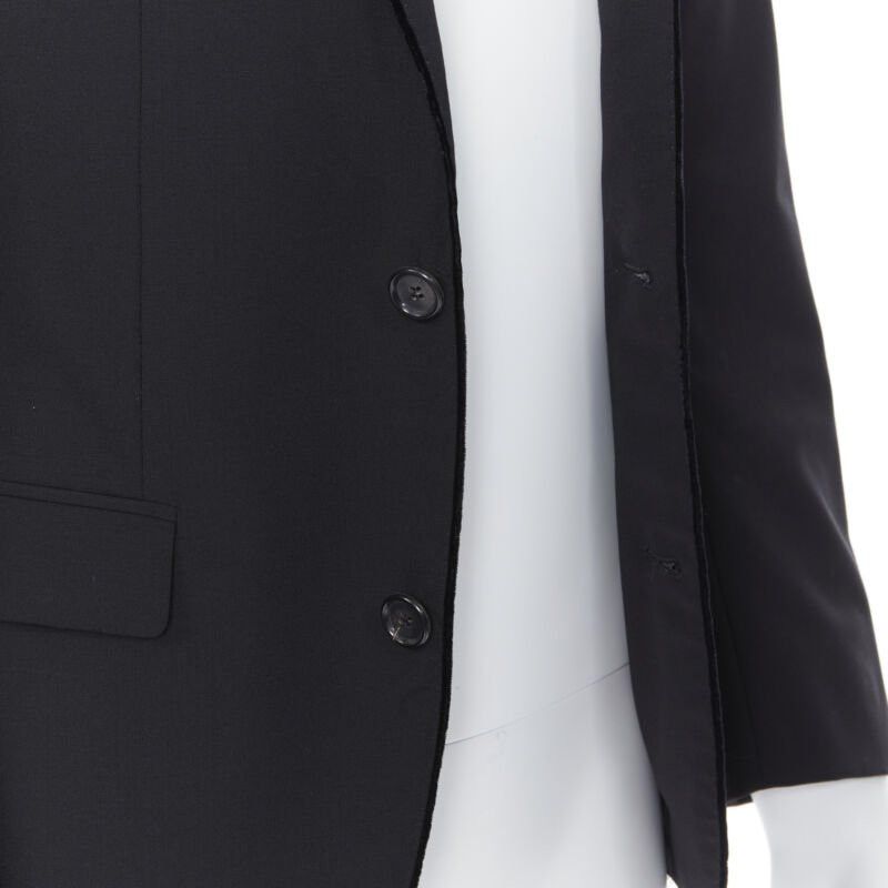 Lanvin LANVIN ALBER ELBAZ wool blend black velvet peak lapel formal blazer jacket FR44 Size L / US 10 / IT 46 - 8 Thumbnail