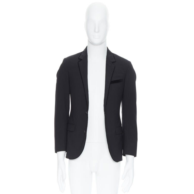 Lanvin LANVIN ALBER ELBAZ wool blend black velvet peak lapel formal blazer jacket FR44 Size L / US 10 / IT 46 - 3 Thumbnail