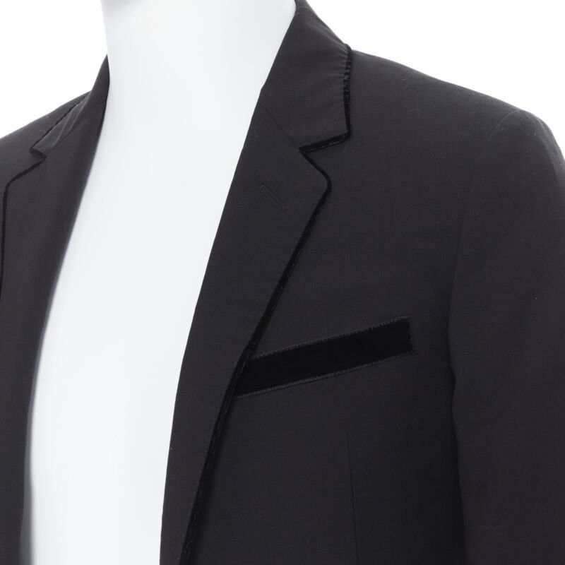 Lanvin LANVIN ALBER ELBAZ wool blend black velvet peak lapel formal blazer jacket FR44 Size L / US 10 / IT 46 - 2 Thumbnail