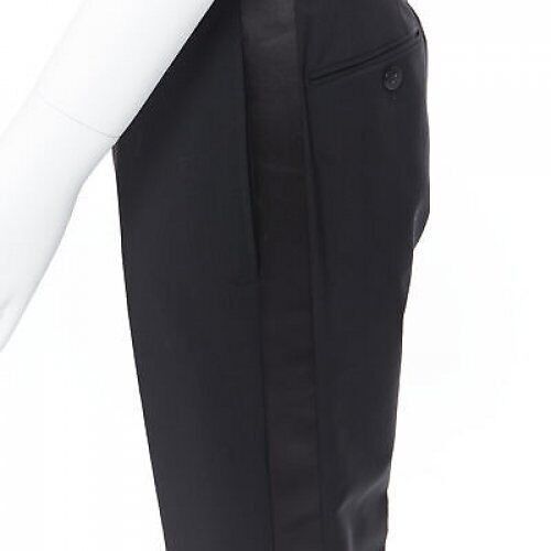 Dries Van Noten DRIES VAN NOTEN wool cotton blend black verticle striped cropped trousers IT46 Size US 28 / EU 44 - 8 Thumbnail
