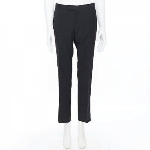 Dries Van Noten DRIES VAN NOTEN wool cotton blend black verticle striped cropped trousers IT46 Size US 28 / EU 44 - 10 Thumbnail