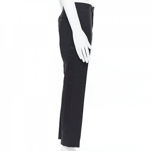 Dries Van Noten DRIES VAN NOTEN wool cotton blend black verticle striped cropped trousers IT46 Size US 28 / EU 44 - 4 Thumbnail