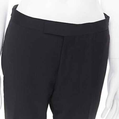 Dries Van Noten DRIES VAN NOTEN wool cotton blend black verticle striped cropped trousers IT46 Size US 28 / EU 44 - 7 Thumbnail