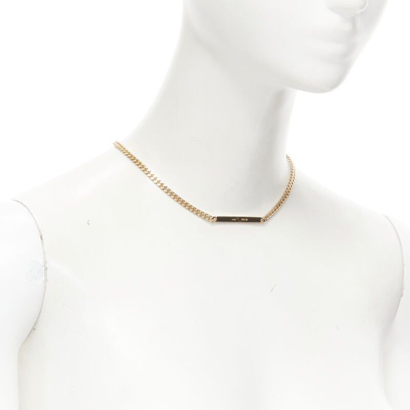 Bottega Veneta new BOTTEGA VENETA gold tone BV ID choker chain necklace Size ONE SIZE - 3 Thumbnail
