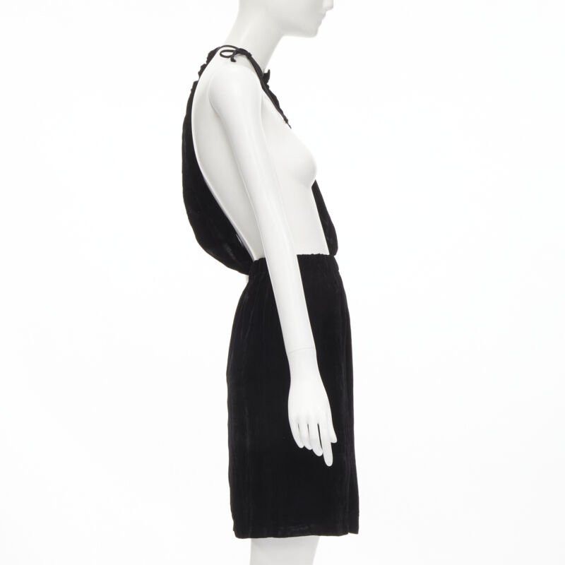 Comme des Garcons vintage COMME DES GARCONS 1990 black velvet drawstring sash knee length skirt M Size 28" / US 6 / IT 42 - 4 Thumbnail