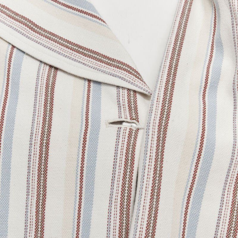 Junya Watanabe JUNYA WATANABE 1995 beige stripe cotton cut out sleeve double breasted jacket S Size S / US 4 / IT 40 - 11 Thumbnail