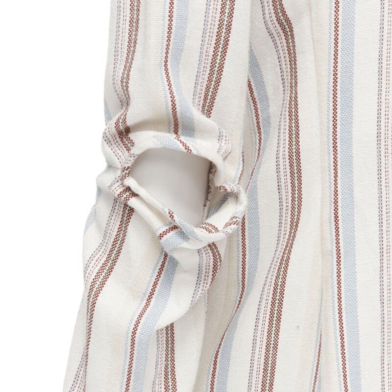 Junya Watanabe JUNYA WATANABE 1995 beige stripe cotton cut out sleeve double breasted jacket S Size S / US 4 / IT 40 - 9 Thumbnail