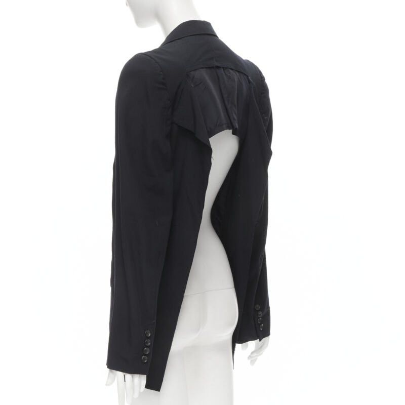 Junya Watanabe JUNYA WATANABE 1994 navy wool shoulder padded cut out back blazer M Size M / US 6-8 / IT 42-44 - 6 Thumbnail