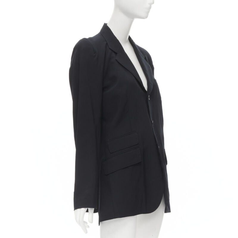 Junya Watanabe JUNYA WATANABE 1994 navy wool shoulder padded cut out back blazer M Size M / US 6-8 / IT 42-44 - 4 Thumbnail