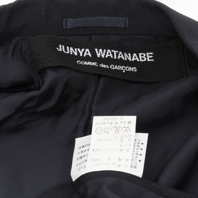 Junya Watanabe JUNYA WATANABE 1994 navy wool shoulder padded cut out back blazer M Size M / US 6-8 / IT 42-44 - 10 Thumbnail