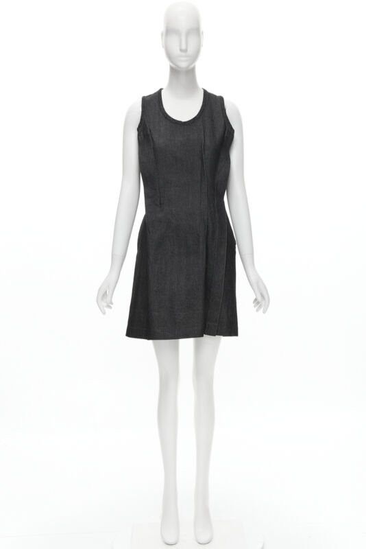 Comme des Garcons vintage COMME DES GARCONS 1991 dark indigo washed denim pinched seam dress S Size S / US 4 / IT 40 - 12 Thumbnail