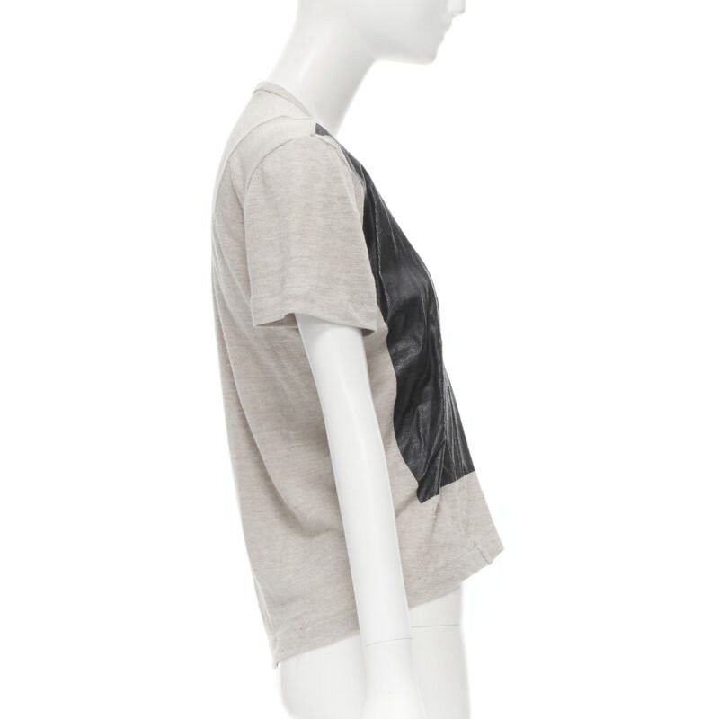 Junya Watanabe vintage JUNYA WATANABE 1998 grey linen black lacquered front sweater top S Size XS / US 0-2 / IT 36-38 - 4 Thumbnail