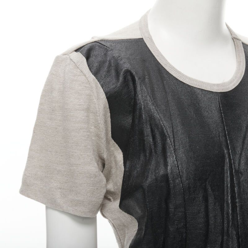 Junya Watanabe vintage JUNYA WATANABE 1998 grey linen black lacquered front sweater top S Size XS / US 0-2 / IT 36-38 - 6 Thumbnail
