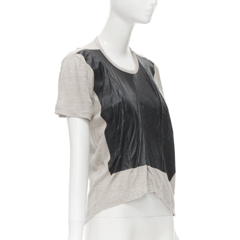 Junya Watanabe vintage JUNYA WATANABE 1998 grey linen black lacquered front sweater top S Size XS / US 0-2 / IT 36-38 - 3 Thumbnail