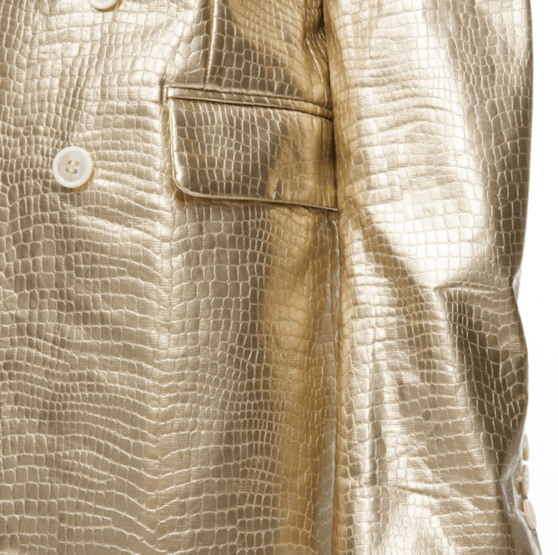 Comme des Garcons new COMME DES GARCONS 2011 gold pleated harness tie asymmetric open jacket S Size S / US 4 / IT 40 - 9 Thumbnail