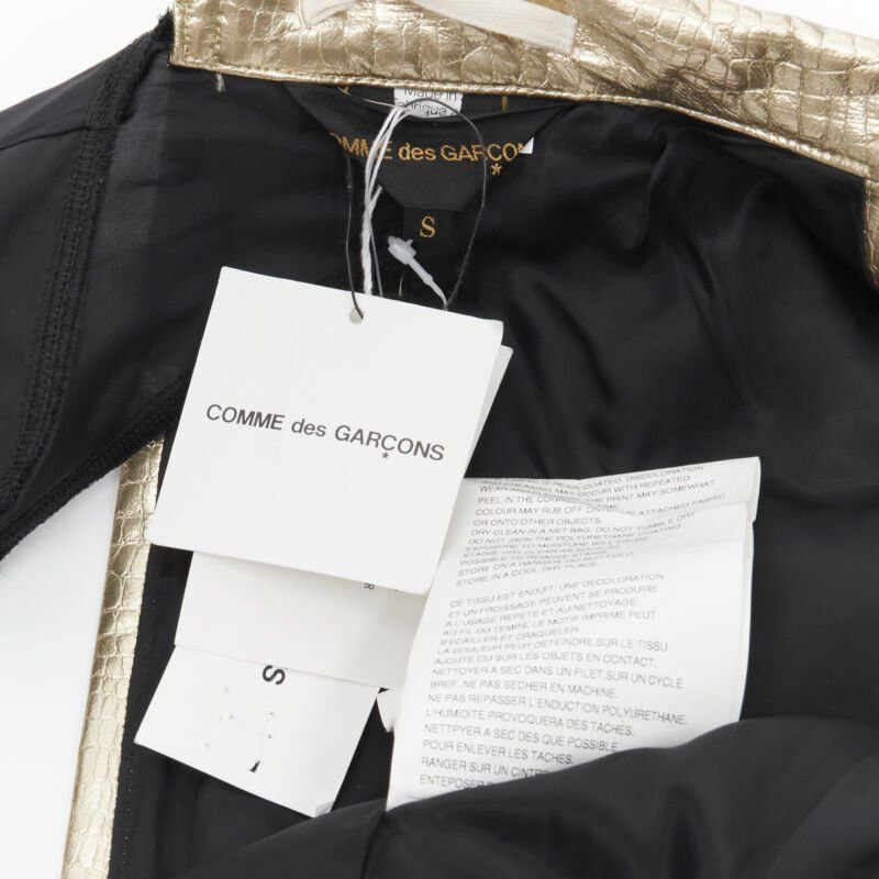 Comme des Garcons new COMME DES GARCONS 2011 gold pleated harness tie asymmetric open jacket S Size S / US 4 / IT 40 - 12 Thumbnail