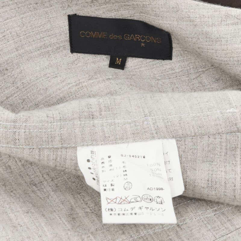 Comme des Garcons runway COMME DES GARCONS 1998 burgundy grey wool corset vest bundled blazer M Size M / US 6-8 / IT 42-44 - 12 Thumbnail