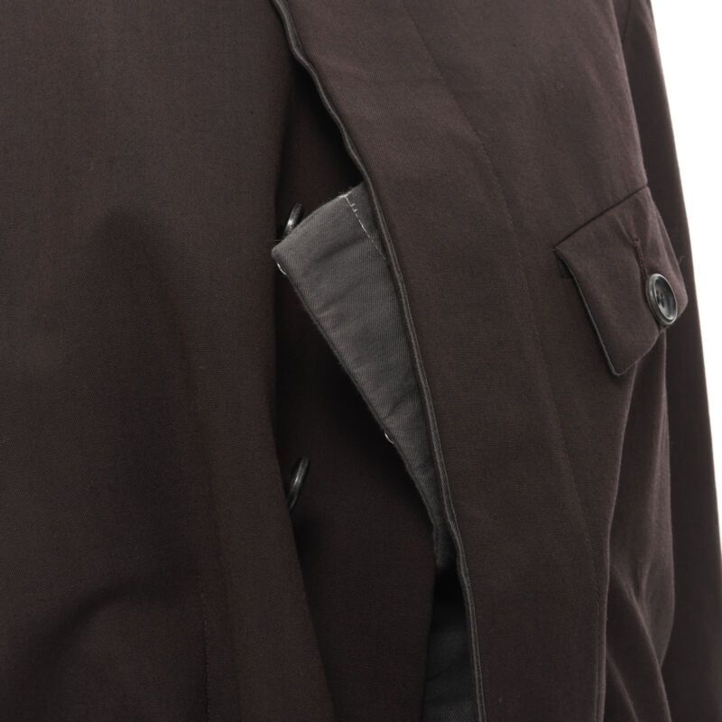 Comme des Garcons runway COMME DES GARCONS 1998 burgundy grey wool corset vest bundled blazer M Size M / US 6-8 / IT 42-44 - 11 Thumbnail