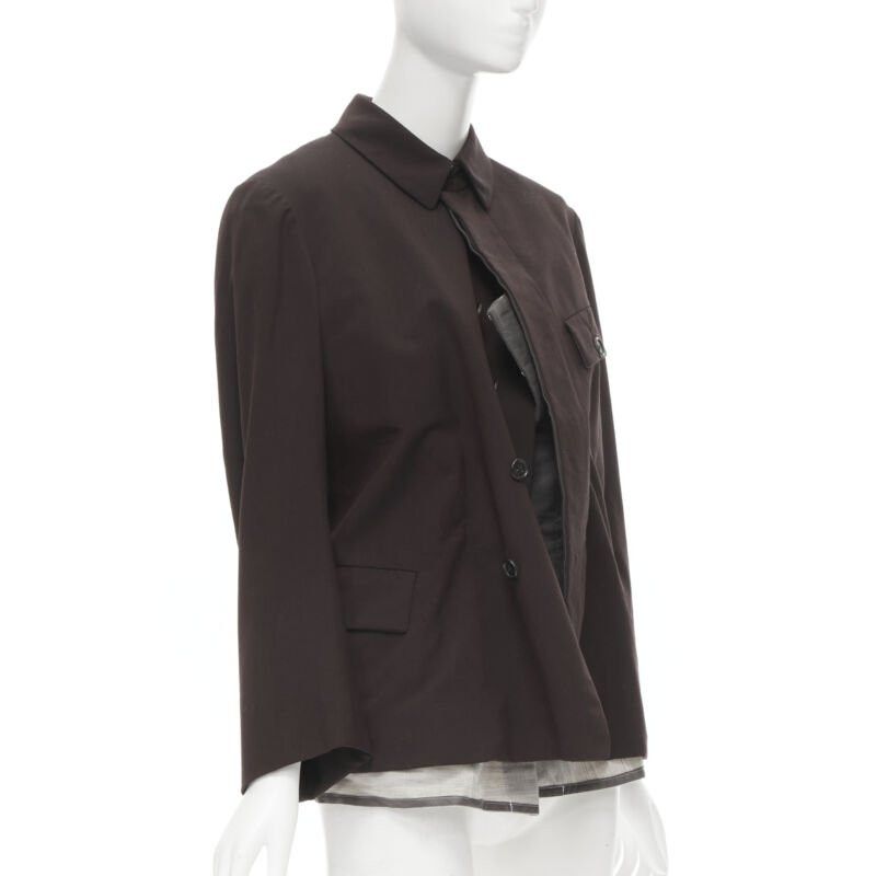 Comme des Garcons runway COMME DES GARCONS 1998 burgundy grey wool corset vest bundled blazer M Size M / US 6-8 / IT 42-44 - 3 Thumbnail