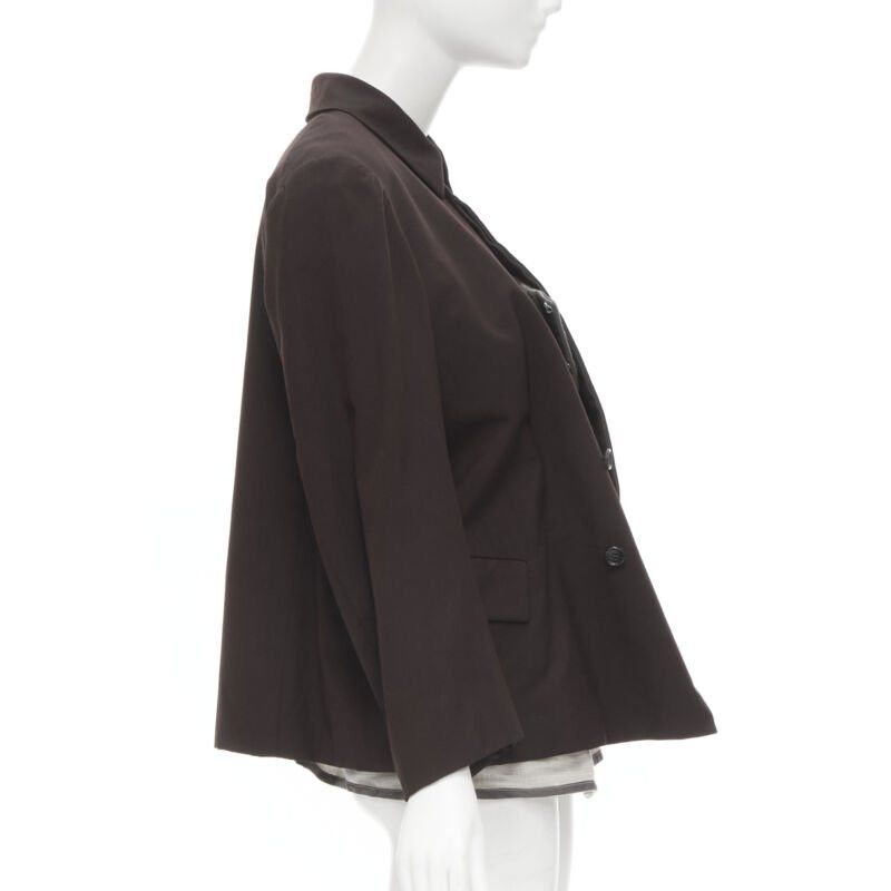 Comme des Garcons runway COMME DES GARCONS 1998 burgundy grey wool corset vest bundled blazer M Size M / US 6-8 / IT 42-44 - 4 Thumbnail