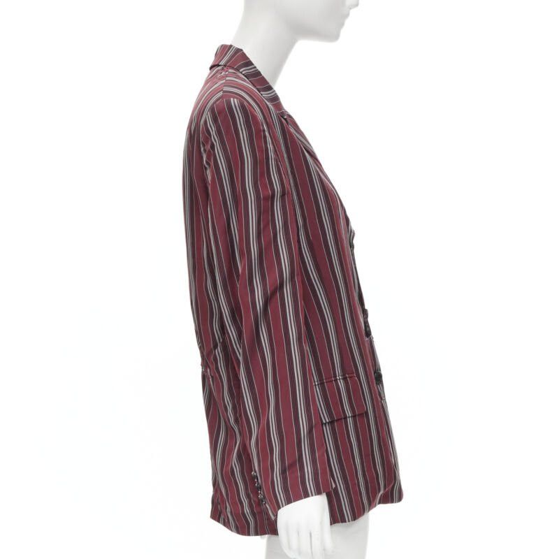 Comme des Garcons vintage COMME DS GARCONS 1991 green stripe deconstructed raw hem blazer jacket M Size M / US 6-8 / IT 42-44 - 4 Thumbnail