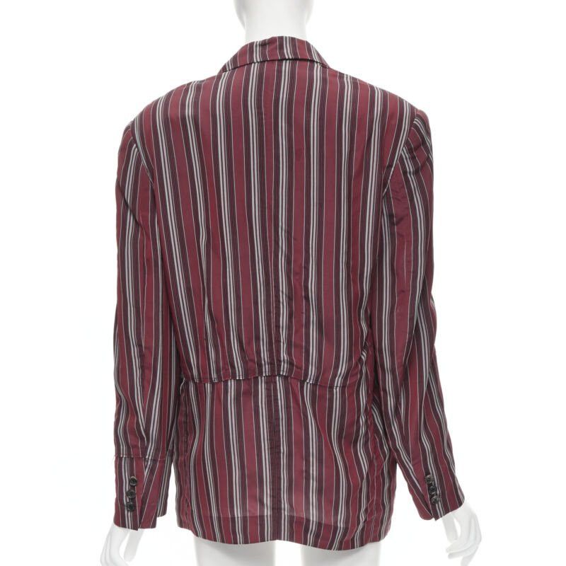 Comme des Garcons vintage COMME DS GARCONS 1991 green stripe deconstructed raw hem blazer jacket M Size M / US 6-8 / IT 42-44 - 5 Thumbnail