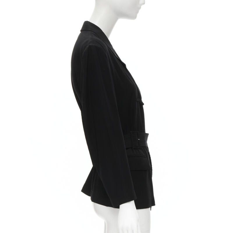 Comme des Garcons vintage COMME DES GARCONS 1988 black chinese knot semi detached hem blazer S Size S / US 4 / IT 40 - 4 Thumbnail