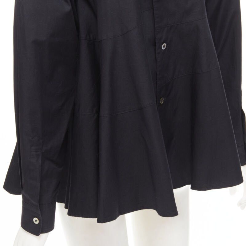 Comme des Garcons COMME DES GARCONS 1980s Vintage black asymmetric tiered flared tie back shirt M Size M / US 6-8 / IT 42-44 - 9 Thumbnail