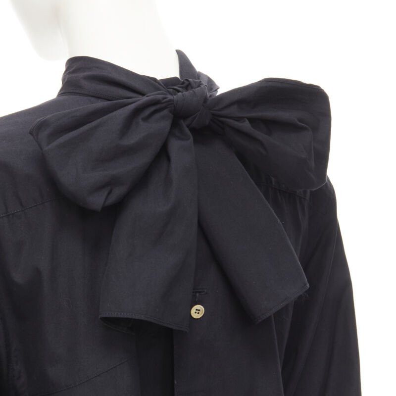 Comme des Garcons COMME DES GARCONS 1980s Vintage black asymmetric tiered flared tie back shirt M Size M / US 6-8 / IT 42-44 - 2 Thumbnail