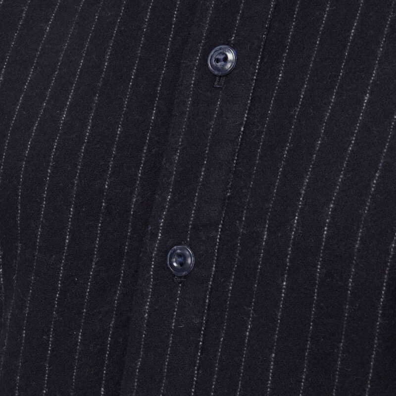 Comme des Garcons vintage COMME DES GARCONS 1980s navy blue pinstripe wool boxy baseball shirt S Size S / US 4 / IT 40 - 7 Thumbnail