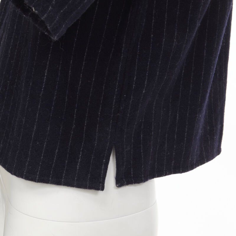 Comme des Garcons vintage COMME DES GARCONS 1980s navy blue pinstripe wool boxy baseball shirt S Size S / US 4 / IT 40 - 8 Thumbnail