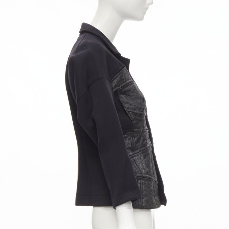 Comme des Garcons vintage COMME DES GARCONS 1990 black coated patchwork scuba blazer jacket S Size S / US 4 / IT 40 - 4 Thumbnail