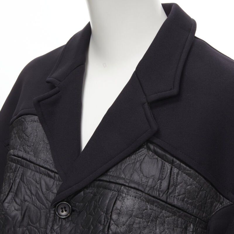 Comme des Garcons vintage COMME DES GARCONS 1990 black coated patchwork scuba blazer jacket S Size S / US 4 / IT 40 - 7 Thumbnail