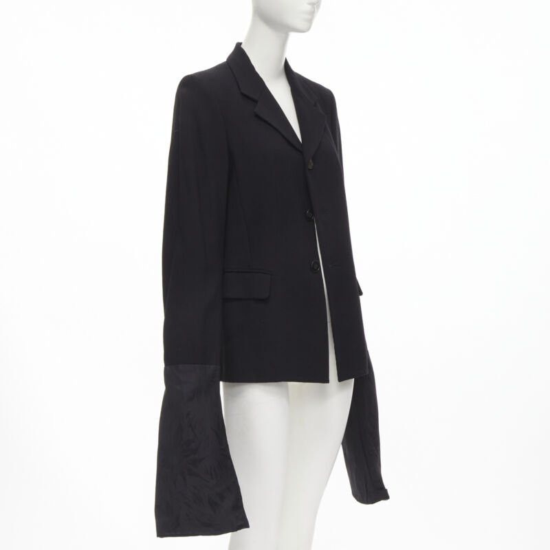 Comme des Garcons vintage COMME DES GARCONS 1992 black wool extra long wide sleeve blazer jacket M Size M / US 6-8 / IT 42-44 - 3 Thumbnail