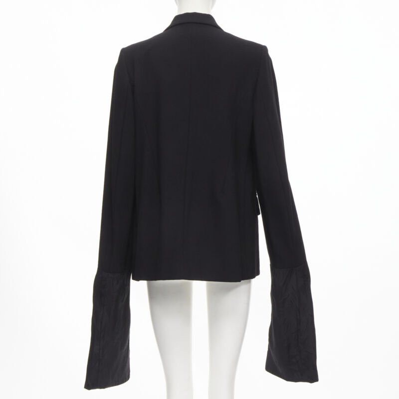 Comme des Garcons vintage COMME DES GARCONS 1992 black wool extra long wide sleeve blazer jacket M Size M / US 6-8 / IT 42-44 - 5 Thumbnail