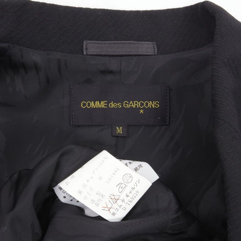 Comme des Garcons vintage COMME DES GARCONS 1992 black wool extra long wide sleeve blazer jacket M Size M / US 6-8 / IT 42-44 - 9 Thumbnail