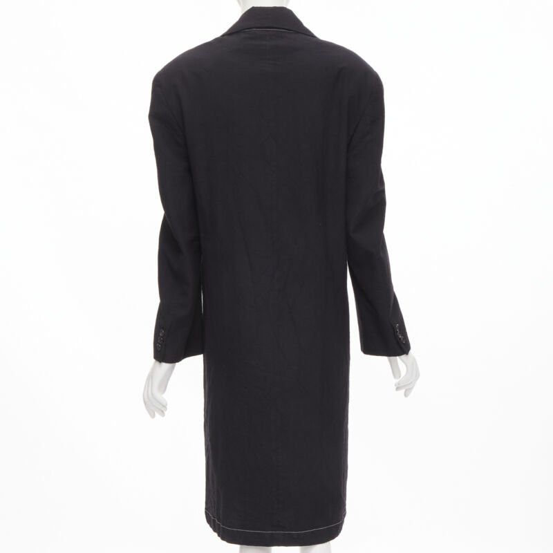 Junya Watanabe vintage JUNYA WATANABE 1994 black wool shoulder padded layered coat dress S Size S / US 4 / IT 40 - 6 Thumbnail