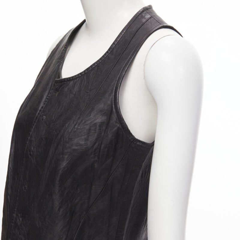 Junya Watanabe vintage JUNYA WATANABE 1992 black cow hide leather distressed raw cut dress M Size M / US 6-8 / IT 42-44 - 7 Thumbnail
