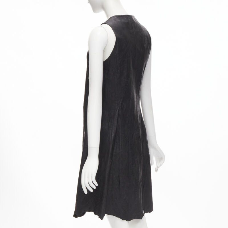 Junya Watanabe vintage JUNYA WATANABE 1992 black cow hide leather distressed raw cut dress M Size M / US 6-8 / IT 42-44 - 6 Thumbnail