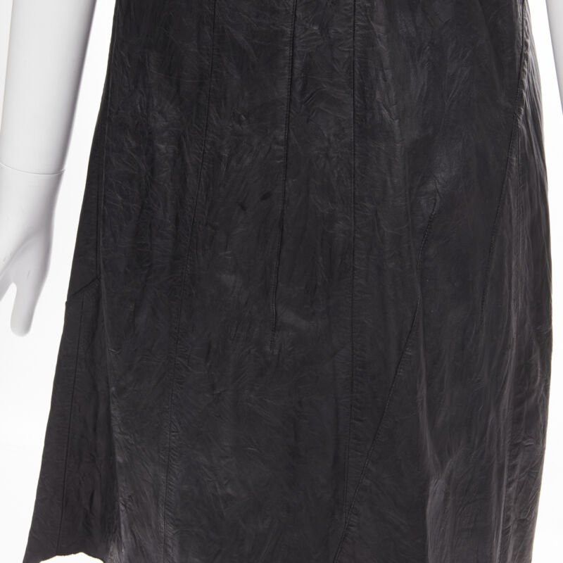 Junya Watanabe vintage JUNYA WATANABE 1992 black cow hide leather distressed raw cut dress M Size M / US 6-8 / IT 42-44 - 9 Thumbnail