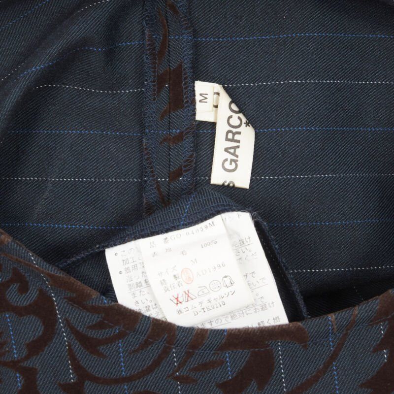 Comme des Garcons vintage COMME DES GARCONS 1996 blue pinstripe brown floral devore A-line dress S Size S / US 4 / IT 40 - 9 Thumbnail