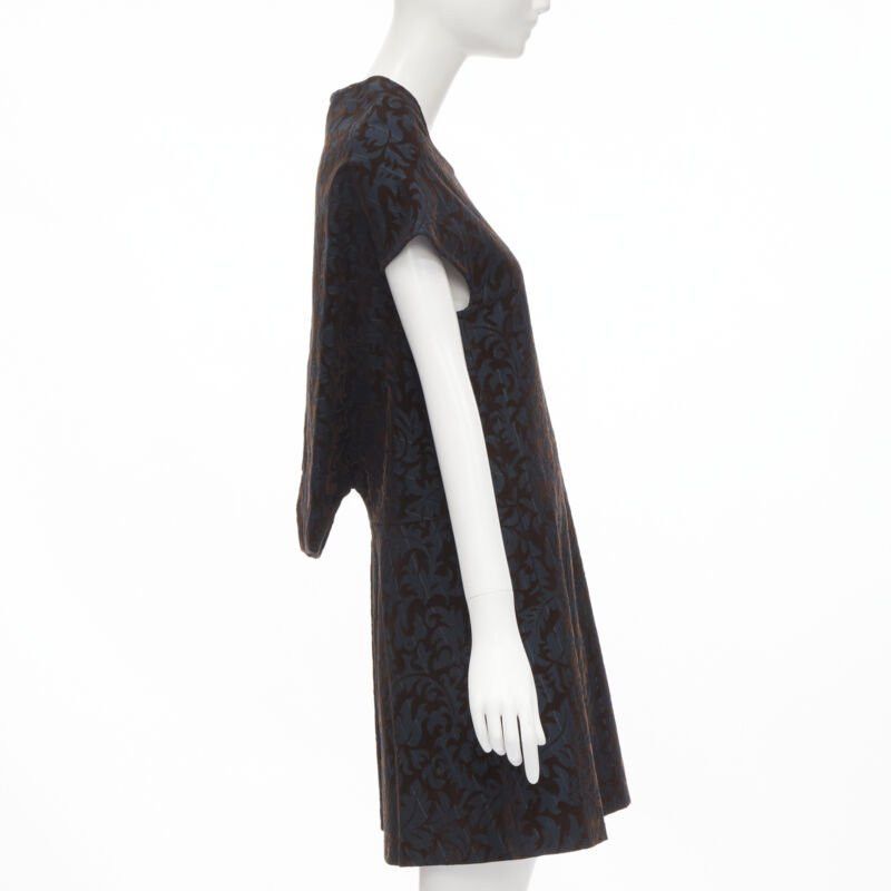 Comme des Garcons vintage COMME DES GARCONS 1996 blue pinstripe brown floral devore A-line dress S Size S / US 4 / IT 40 - 4 Thumbnail
