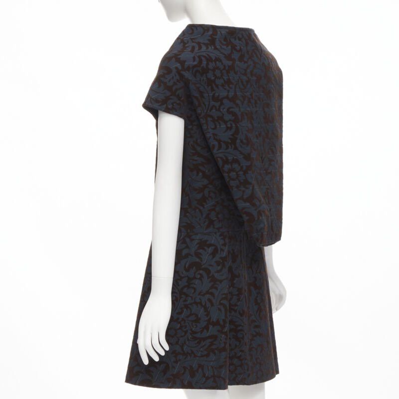 Comme des Garcons vintage COMME DES GARCONS 1996 blue pinstripe brown floral devore A-line dress S Size S / US 4 / IT 40 - 6 Thumbnail