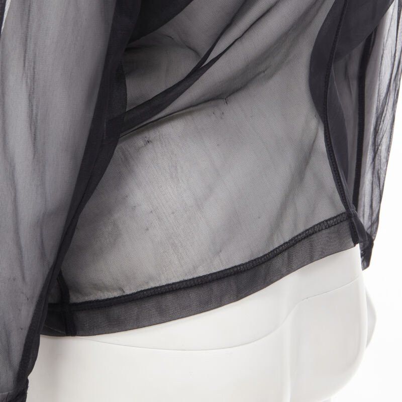 Comme des Garcons vintage COMME DES GARCONS 1990 black pleated fan ruffle long sleeve sheer top S Size S / US 4 / IT 40 - 8 Thumbnail