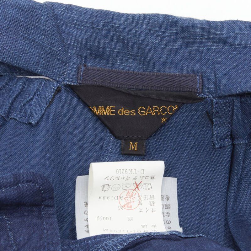 Comme des Garcons vintage COMME DES GARCONS 1989 blue linen ruched sleeve cut out top shorts set M Size 28" / US 6 / IT 42 - 11 Thumbnail