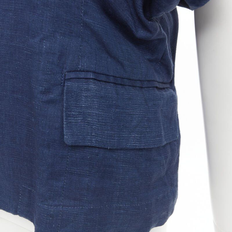 Comme des Garcons vintage COMME DES GARCONS 1989 blue linen ruched sleeve cut out top shorts set M Size 28" / US 6 / IT 42 - 10 Thumbnail