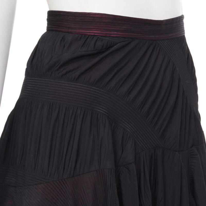 Comme des Garcons vintage COMME DES GARCONS 1980's black red shirred ruffle layered flared skirt S Size 27" / US 4 / IT 40 - 8 Thumbnail