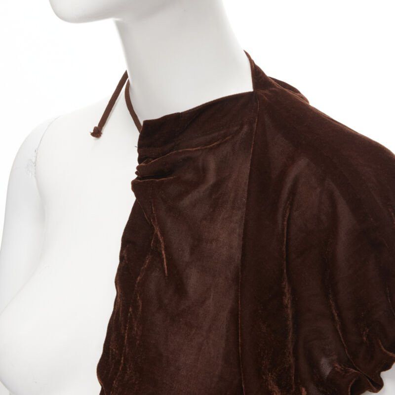 Comme des Garcons vintage COMME DES GARCONS 1990 brown velvet drawstring sash knee length skirt M Size 28" / US 6 / IT 42 - 7 Thumbnail