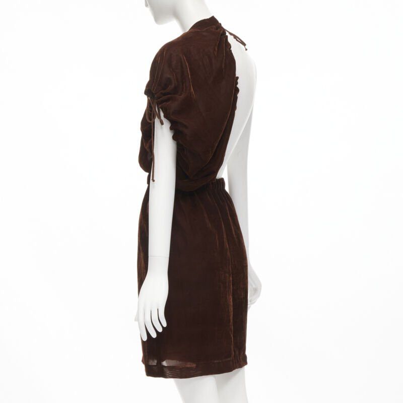 Comme des Garcons vintage COMME DES GARCONS 1990 brown velvet drawstring sash knee length skirt M Size 28" / US 6 / IT 42 - 6 Thumbnail