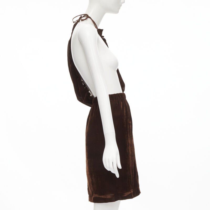 Comme des Garcons vintage COMME DES GARCONS 1990 brown velvet drawstring sash knee length skirt M Size 28" / US 6 / IT 42 - 4 Thumbnail